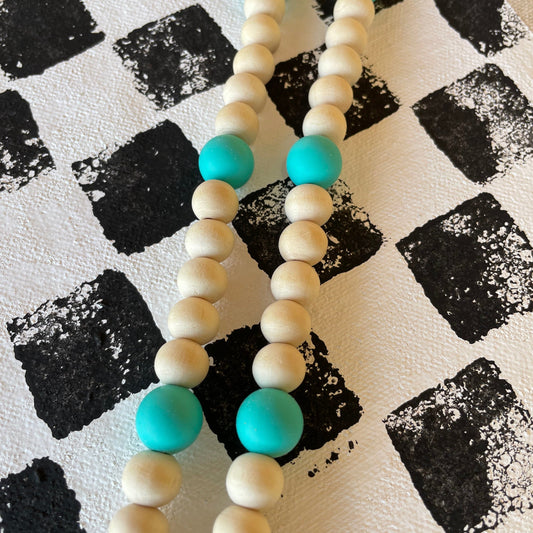 Turquoise Beaded Lanyard